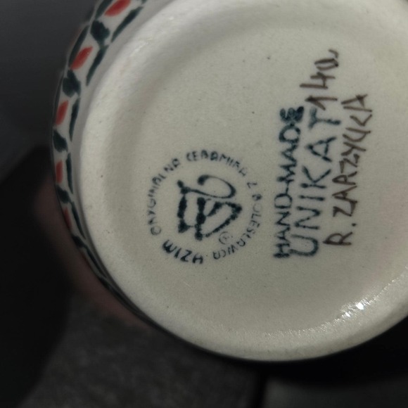 Polish Pottery UNIKAT Horse Mug Signed R Zaprzucka Handmade - Picture 4 of 8